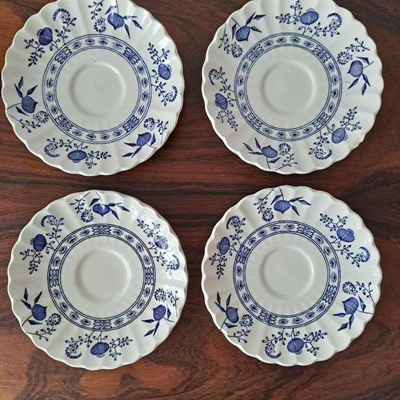 JG Meakin England 4 saucers - Classic White Nordic Blue Onion - Picture 7 of 8